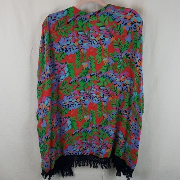 Aerie Women's Small Open Front Floral Kimono Cover Up Cardigan - Picture 9 of 12